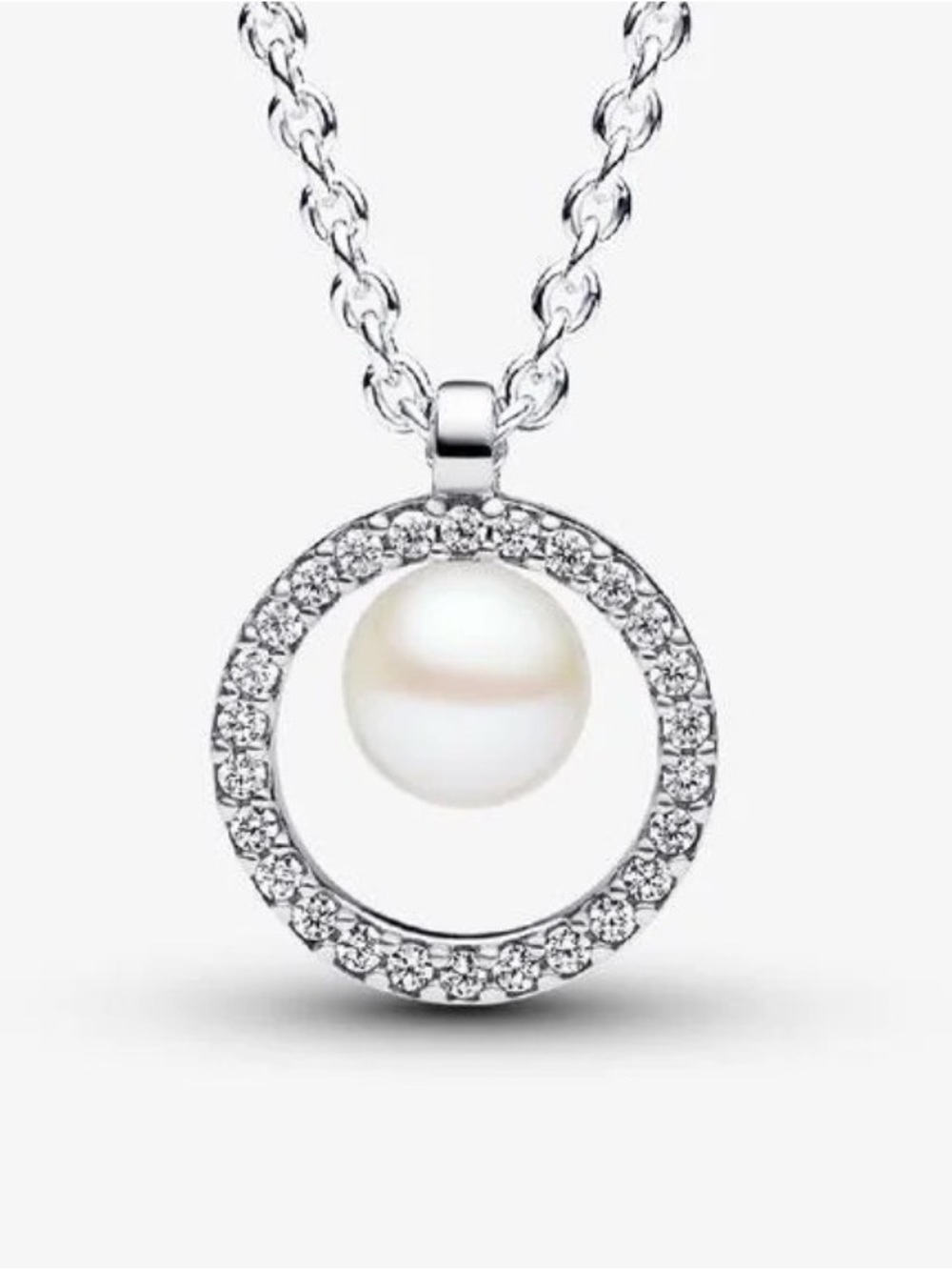 Pandora Treated Freshwater Cultured Pearl & Pavé Collier Necklace